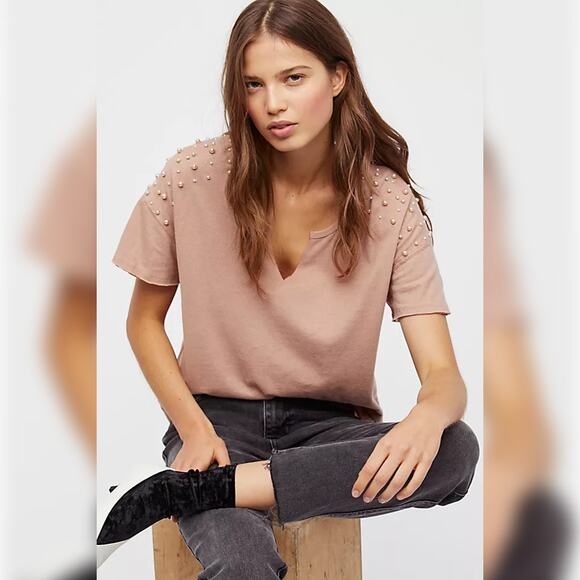 We The Free - Free People Dress It Up Tee - Pink - Picture 2 of 13